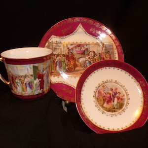 Antique Czechoslovakian Royal Epiag Roman Scenes Tea Setting