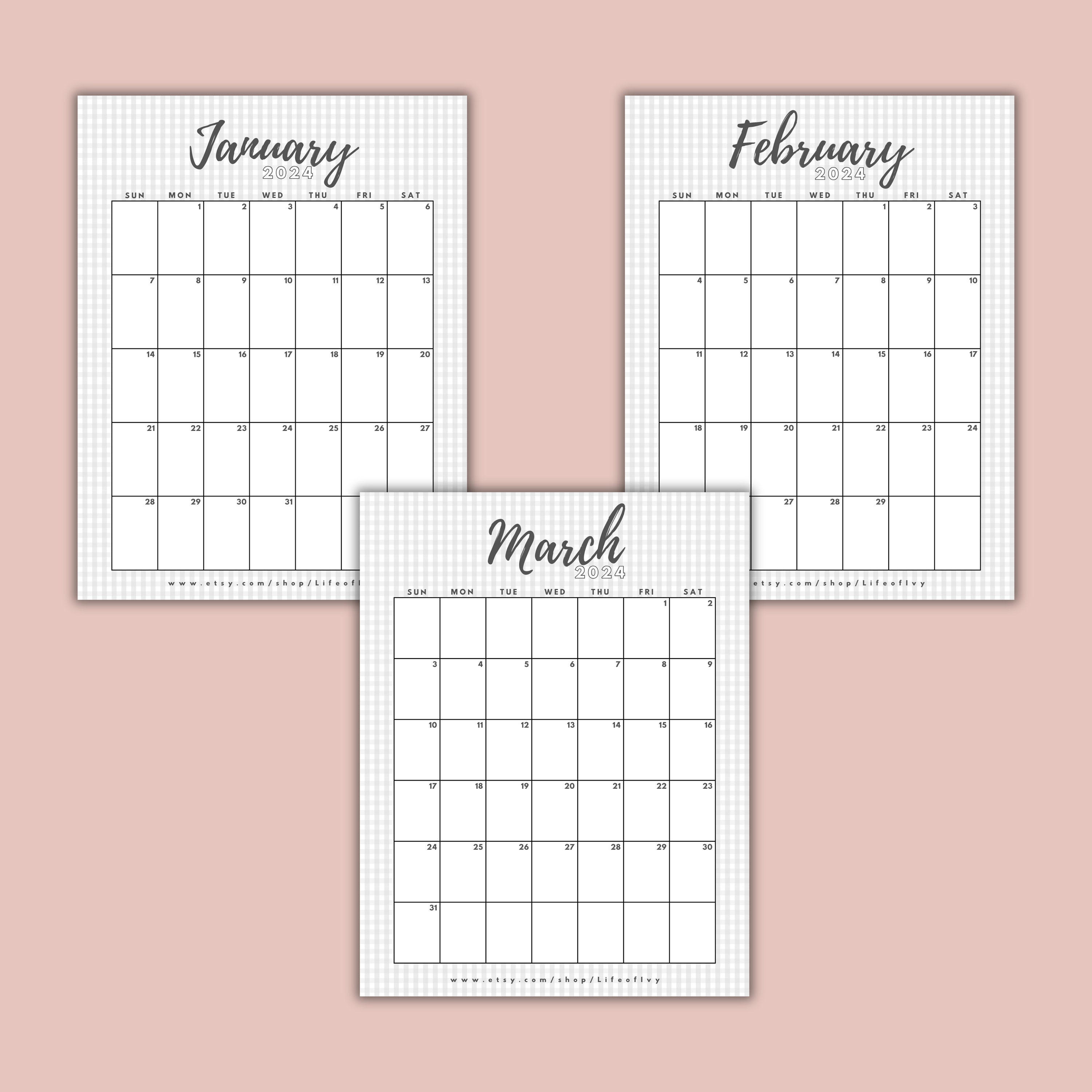 Pretty Calendar 2025 Printable Calendar Grandma Calendar Etsy Australia