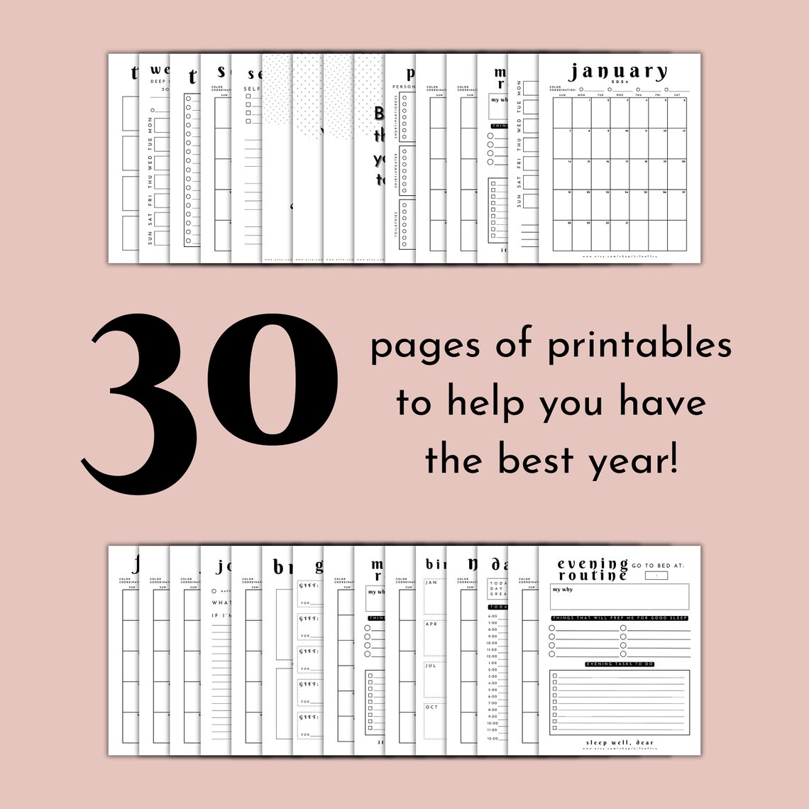 Goodnotes Calendar Planner 2024 Digital Planner Printable Etsy
