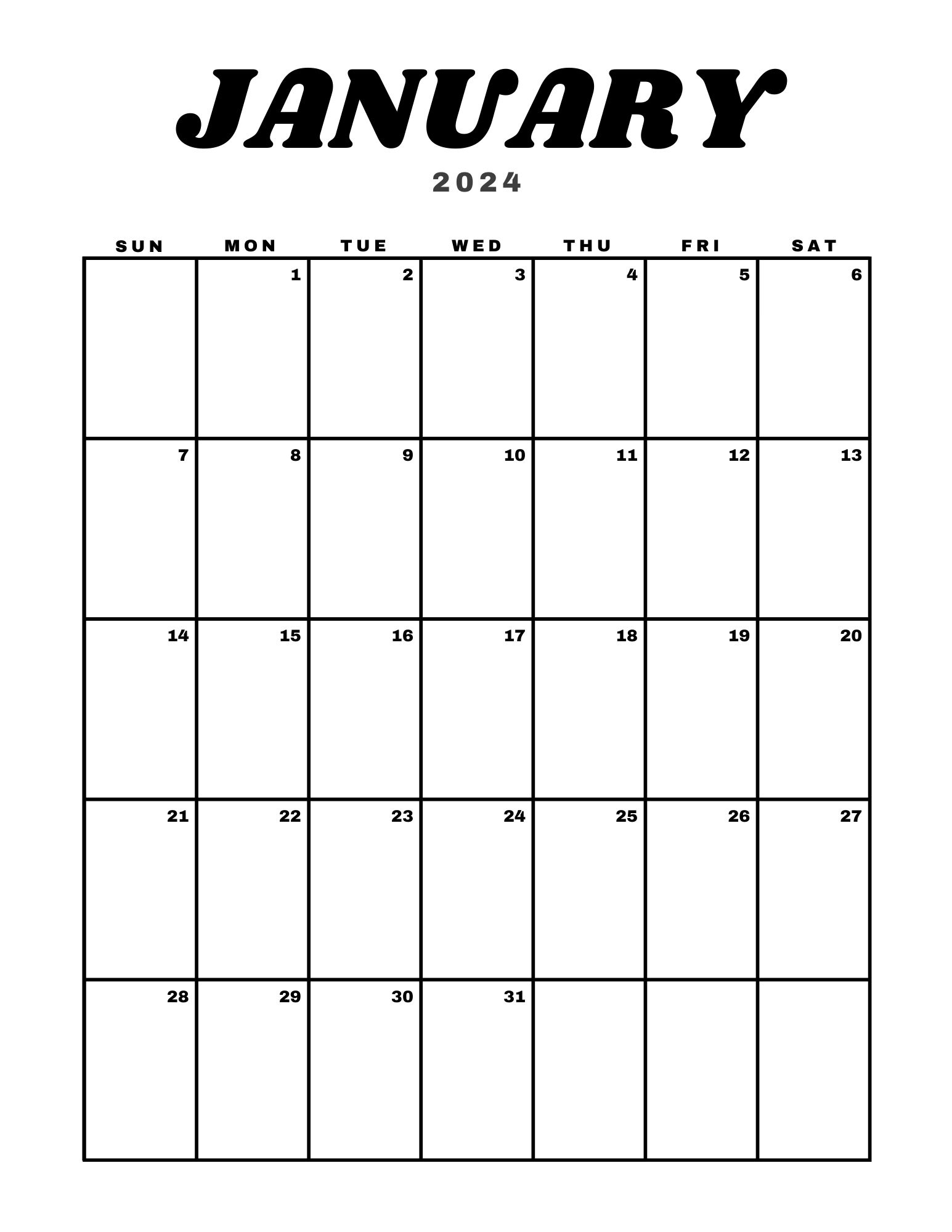 Minimalist Calendar Printable 2024 Calendar Homeschool - Etsy