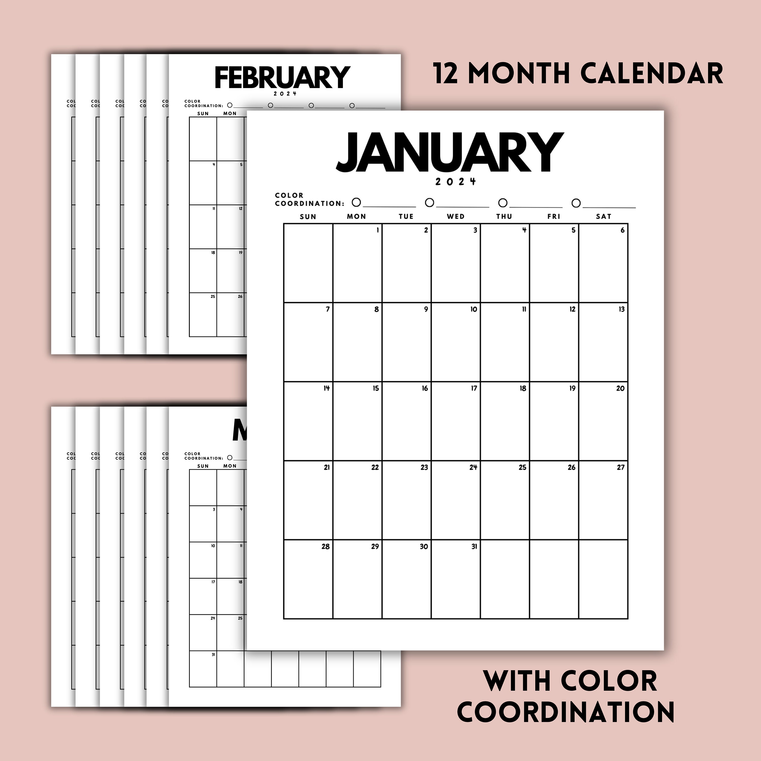 Girl Boss Planner Printable Calendar Bundle Adult Calendar - Etsy