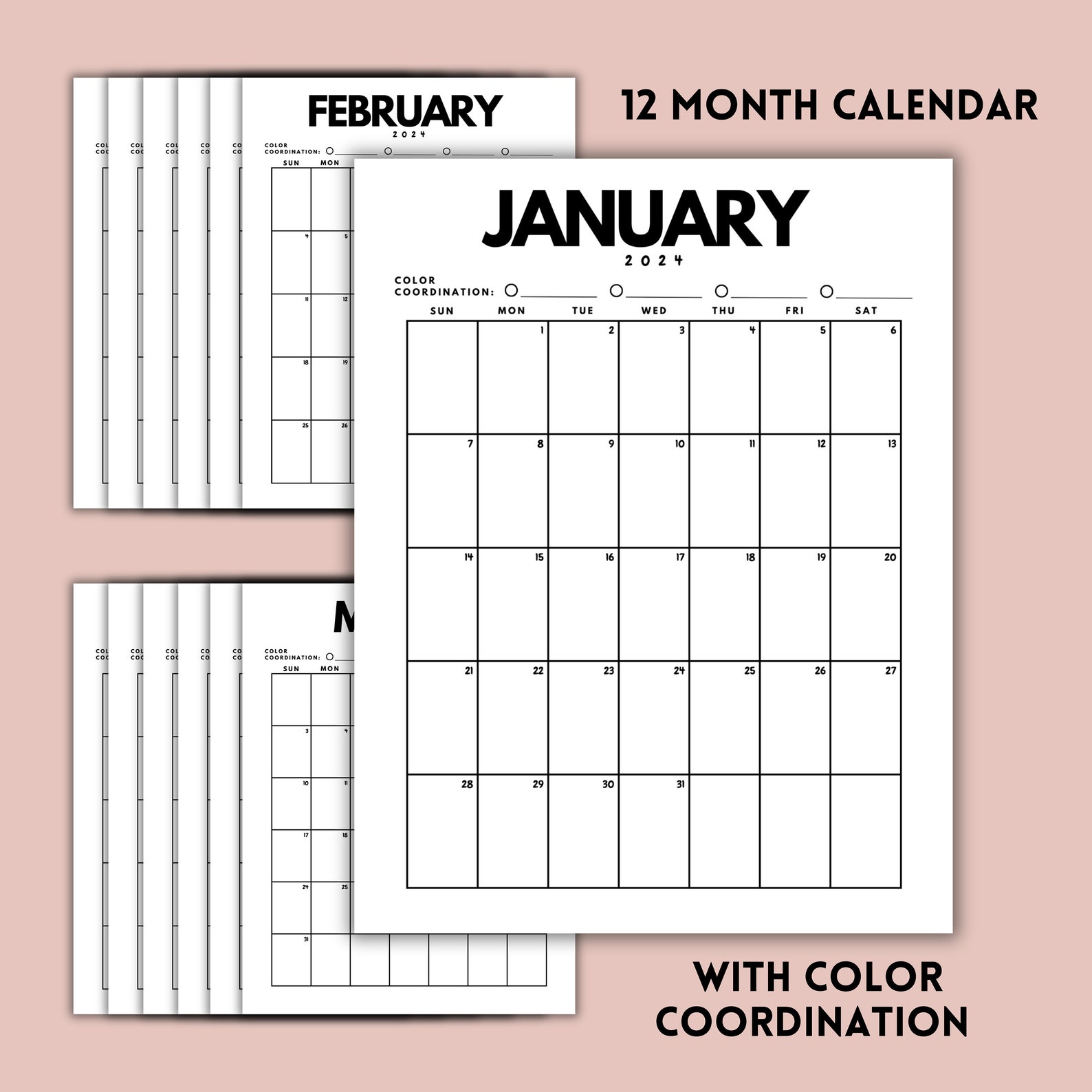 Classroom Wall Calendar Printable School Year Calendar Bundle - Etsy