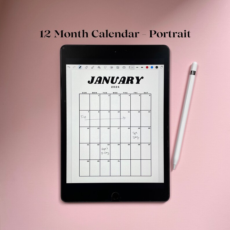 Minimalist Calendar Printable 2024 Calendar Homeschool Etsy