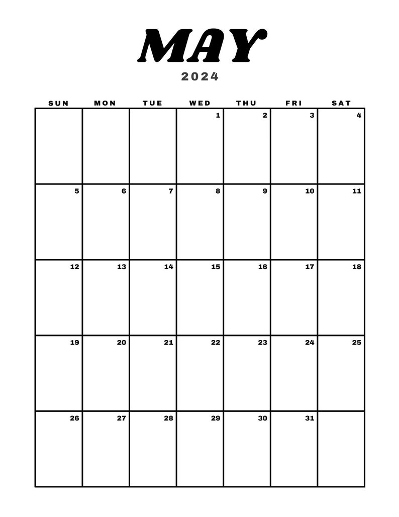 Minimalist Calendar Printable 2024 Calendar Homeschool Etsy