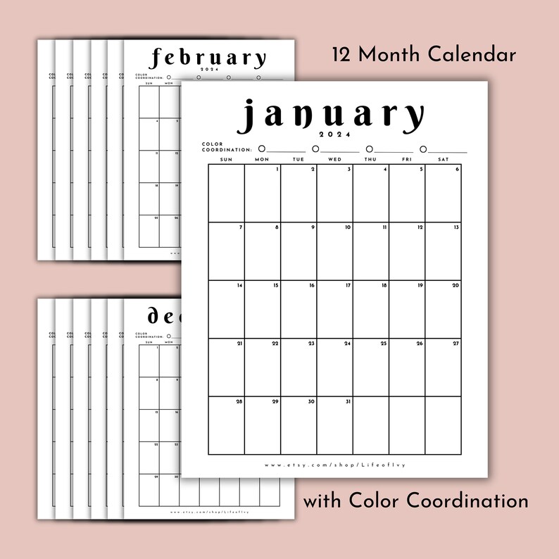 Goodnotes Calendar Planner 2024 Digital Planner Printable Etsy