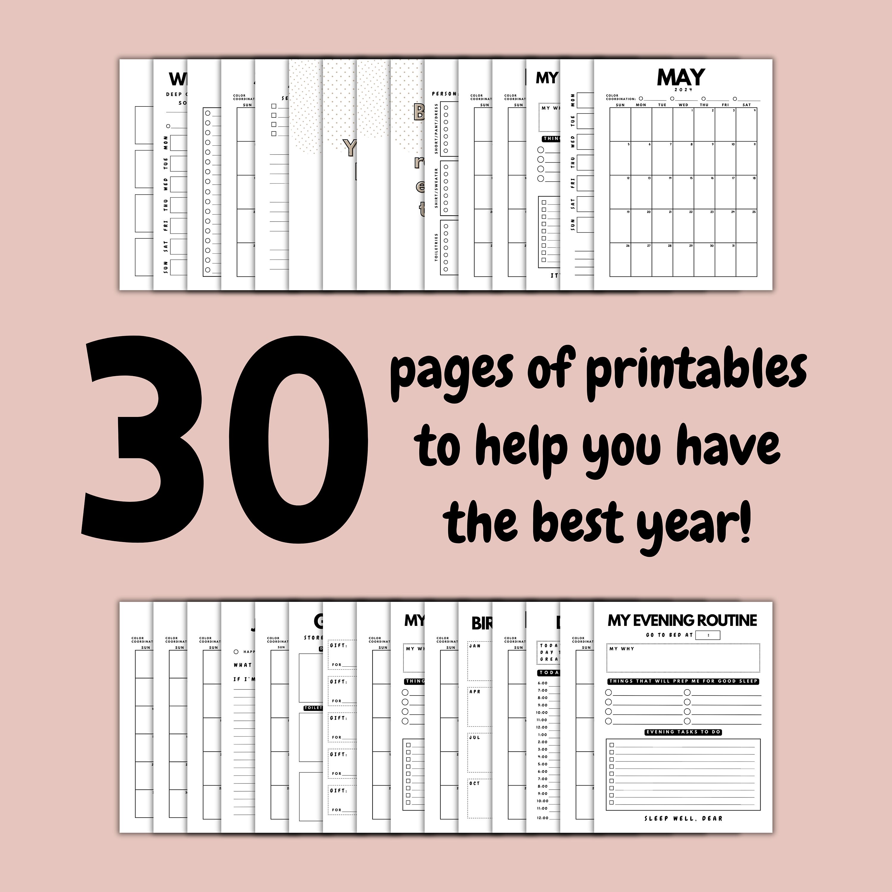Girl Boss Planner Printable Calendar Bundle Adult Calendar - Etsy