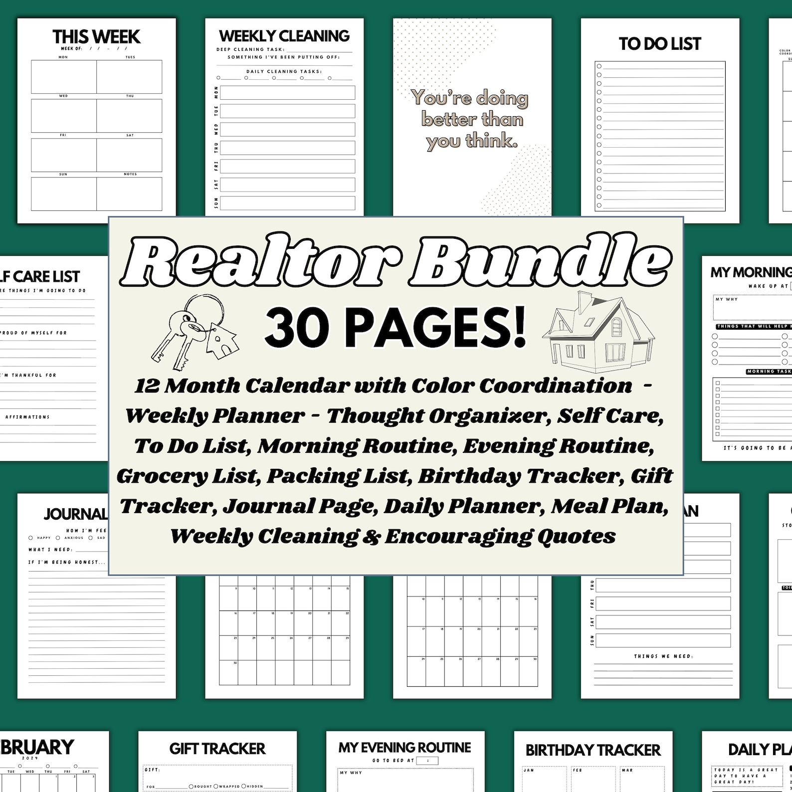 Realtor Planner for Realtor Gift for Realtor Digital Planner Real Estate Printable Planner ...