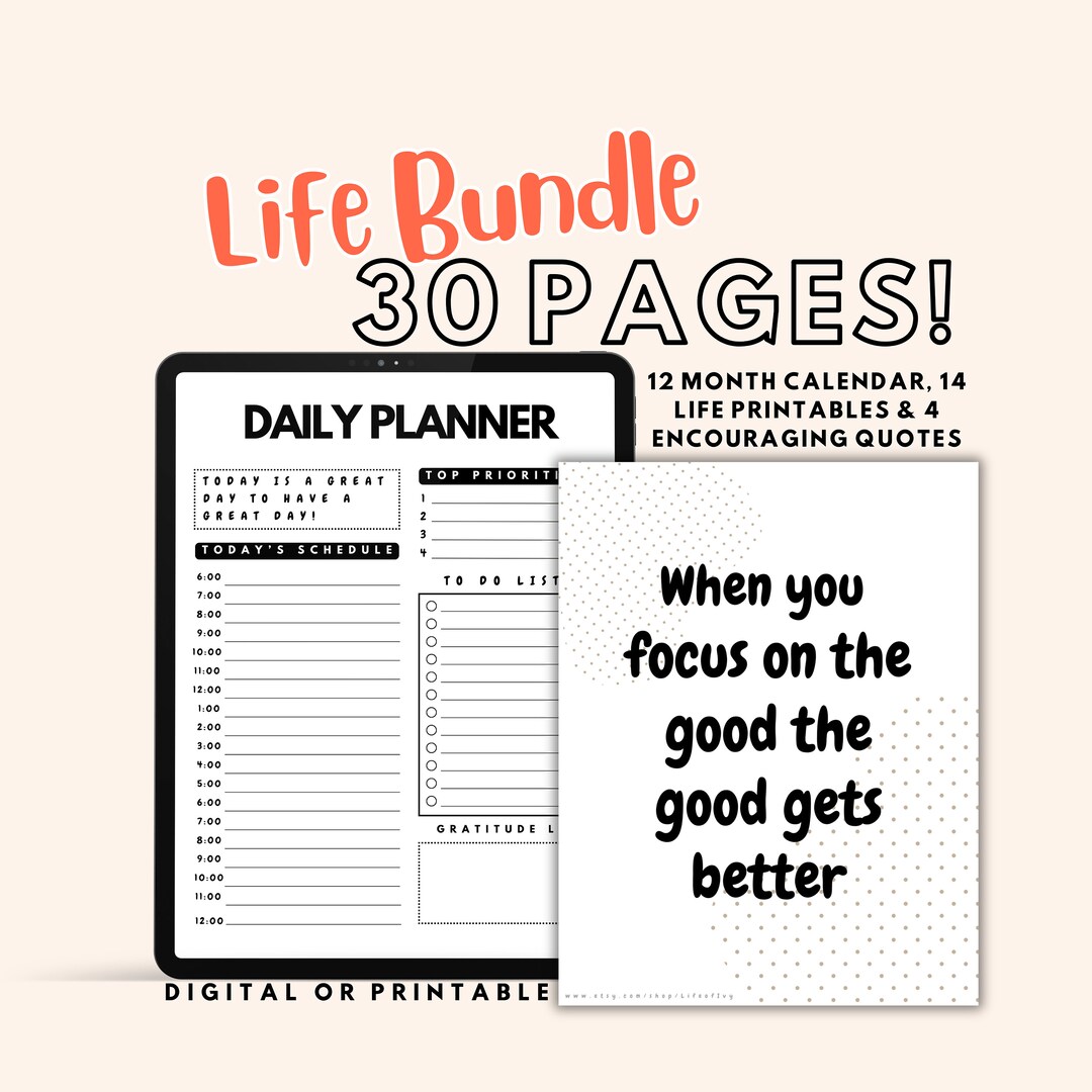 Girl Boss Planner Printable Calendar Bundle Adult Calendar - Etsy