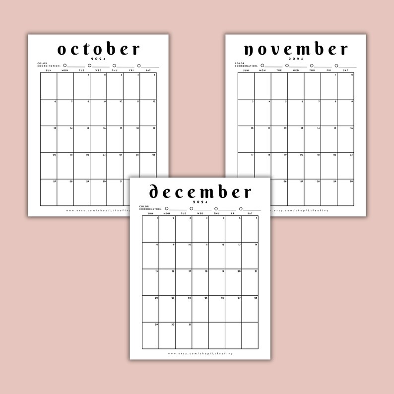 2024 Calendar Color Coordinated Calendar Printable 2024 Organizer for