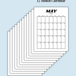 Minimalist Calendar Printable 2024 Calendar Homeschool - Etsy