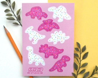 Dinosaur Frosted Animal Cookie VINYL Sticker Sheet