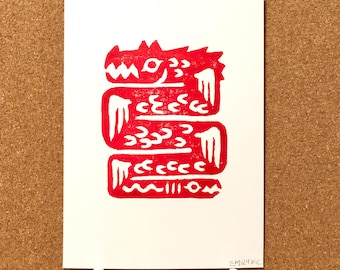 Dragon Block Print