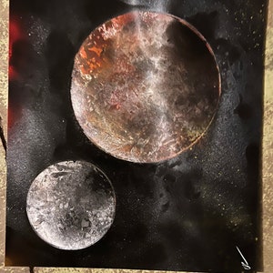 Reddish planet with 2 moons - Made to order