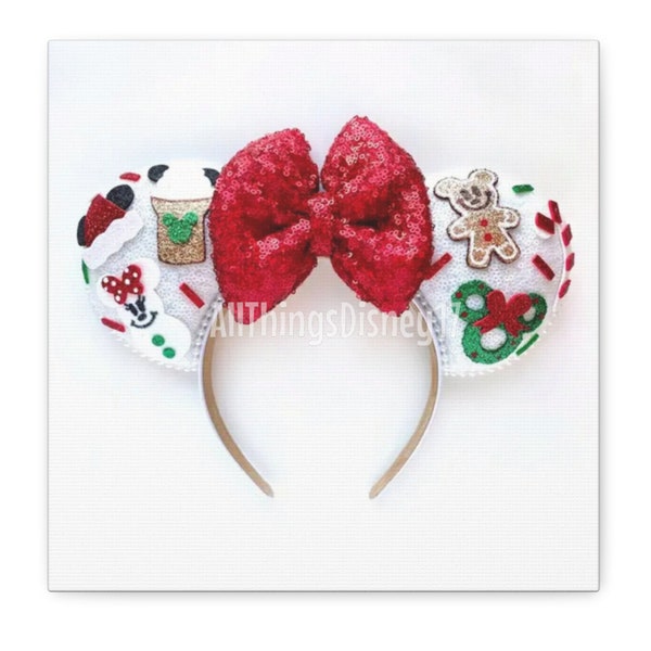Disney Christmas Mickey Ears Snowman And Gingerbread Style