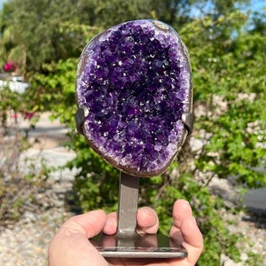 Amethyst Geode Home Decor Stand Crystal Decor  Bookshelf Display Geode Housewarming Gift Mother&#39;s day Gift