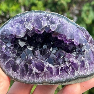 Home Decor Amethyst Geode Paperweight Crystal Decor  Bookshelf Display Geode Housewarming Gift Crystal Christmas Gift Uruguay Amethyst