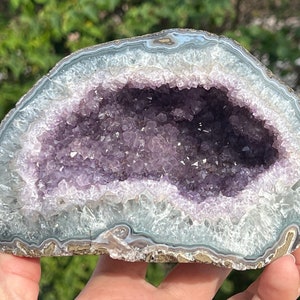 Home Decor Amethyst Geode Paperweight Crystal Decor  Bookshelf Display Geode Housewarming Gift Crystal Christmas Gift Uruguay Amethyst