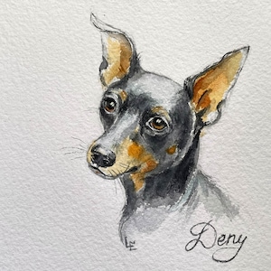 Original handmade watercolor pet portrait, dog portrait, cat portrait, animal portrait, animal portrait from photo