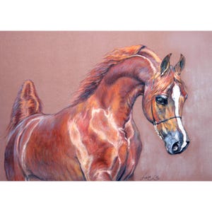 Original 100% hand-painted pastel horse portrait, pet portrait, cat portrait, animal portrait, animal portrait from photo