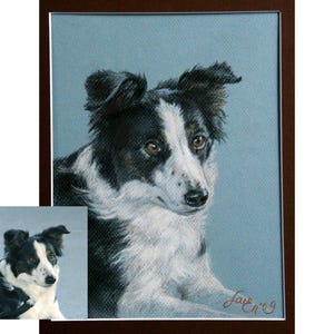 Original hand-painted pastel dog portrait, pet portrait, cat portrait, animal portrait, animal portrait from photo