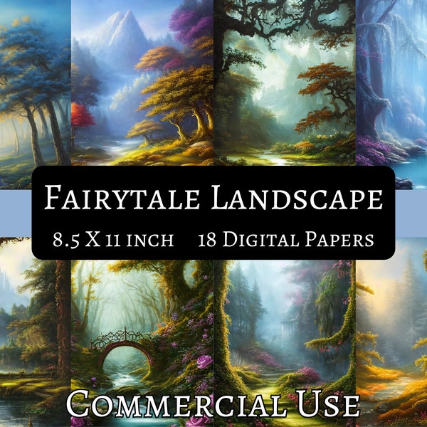 18 Fine Art Fairytale Digital Paper, Magical Digital Backdrop, Fantasy Overlays, Commercial Use, Collage, Junk Journaling, Instant Download