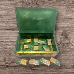 Double 6 Resin Domino Set & Box- Customizable