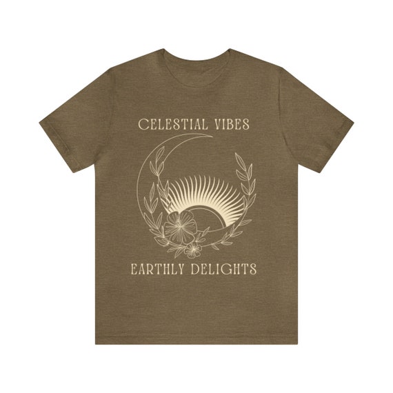 Celestial Vibes Earthly Delights | Space T-shirt | Sun | Moon
