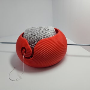 Yellow Yarn bowl, big cake Knitting Bowl 3D printed eco friendly plastic  Travel Crochet bowl - BlueRoomPottery plus (+)