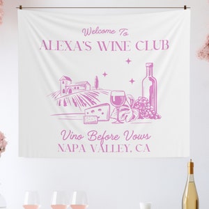 Personalized Wine Tasting Bachelorette Banner: Vino Before Vows Decor