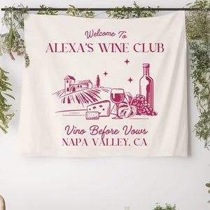Personalized Wine Tasting Bachelorette Banner: Vino Before Vows Decor