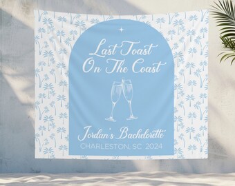 Charleston Bachelorette Banner: Custom Coastal Last Toast On The Coast Sign