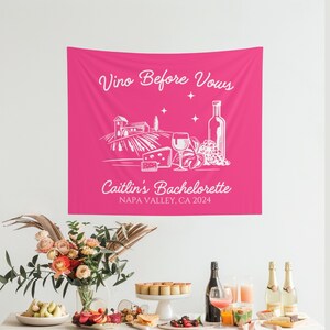 Personalized Bachelorette Banner: Wine Tasting Decor, Winery Location Sign