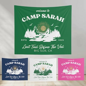 Camp Bach Flag, Camping Bachelorette Banner, Camp Bachelorette Decor, Camp Bachelorette Party Backdrop, Cabin Crew Bachelorette Sign