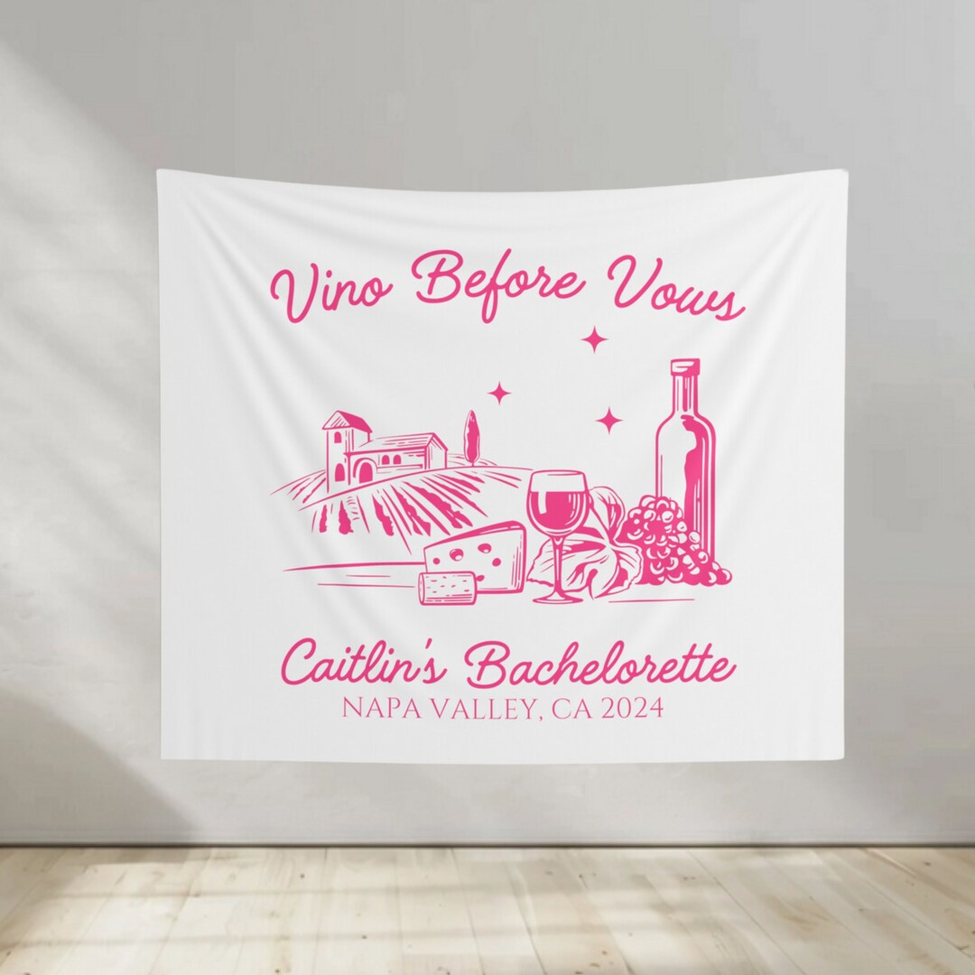 Wine Tasting Bachelorette Party Decor, Vino Before Vows Personalized ...