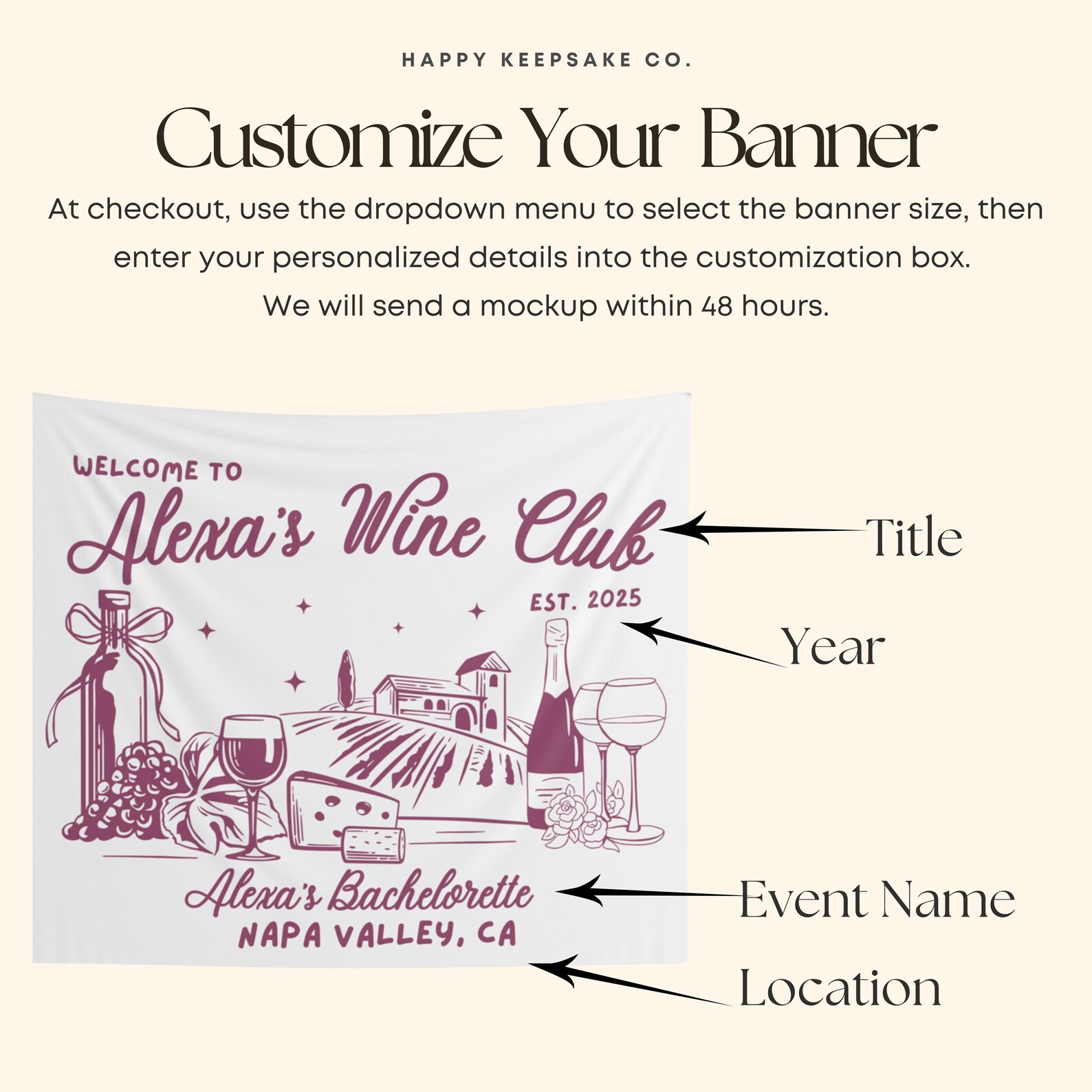 Personalized Wine Bachelorette Party Banner: Vino Before Vows Decor - Etsy