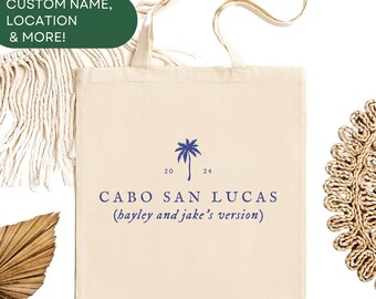 Custom Destination Wedding Tote: Mexico Beach Bag, Personalized Welcome Gift