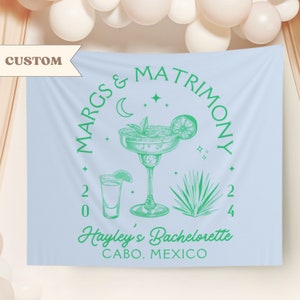 Margaritas and Matrimony Tequila Bachelorette Party Tapestry, Miami Beach Bachelorette, Final Fiesta Bachelorette Sign, Margs and Matrimony