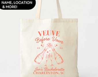 Veuve Before Vows Bachelorette Tote Bag: Champagne Party Favor