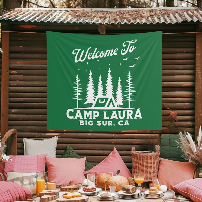 camping bachelorette banner, custom bachelorette party sign