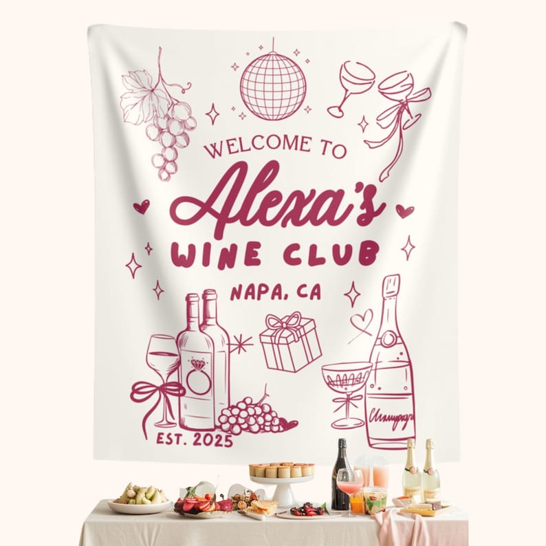 Personalized Wine Bachelorette Party Banner: Vino Before Vows Decor - Etsy