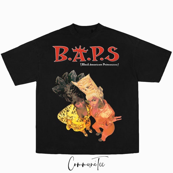 BAPS Black American Princesses Rap Tee Big Face Head Vintage Style Graphic Hip Hop T-shirt Halle Berry