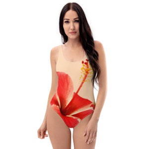 Elegant One-Piece Swimsuit with floral print-comfy, classy women swimwear