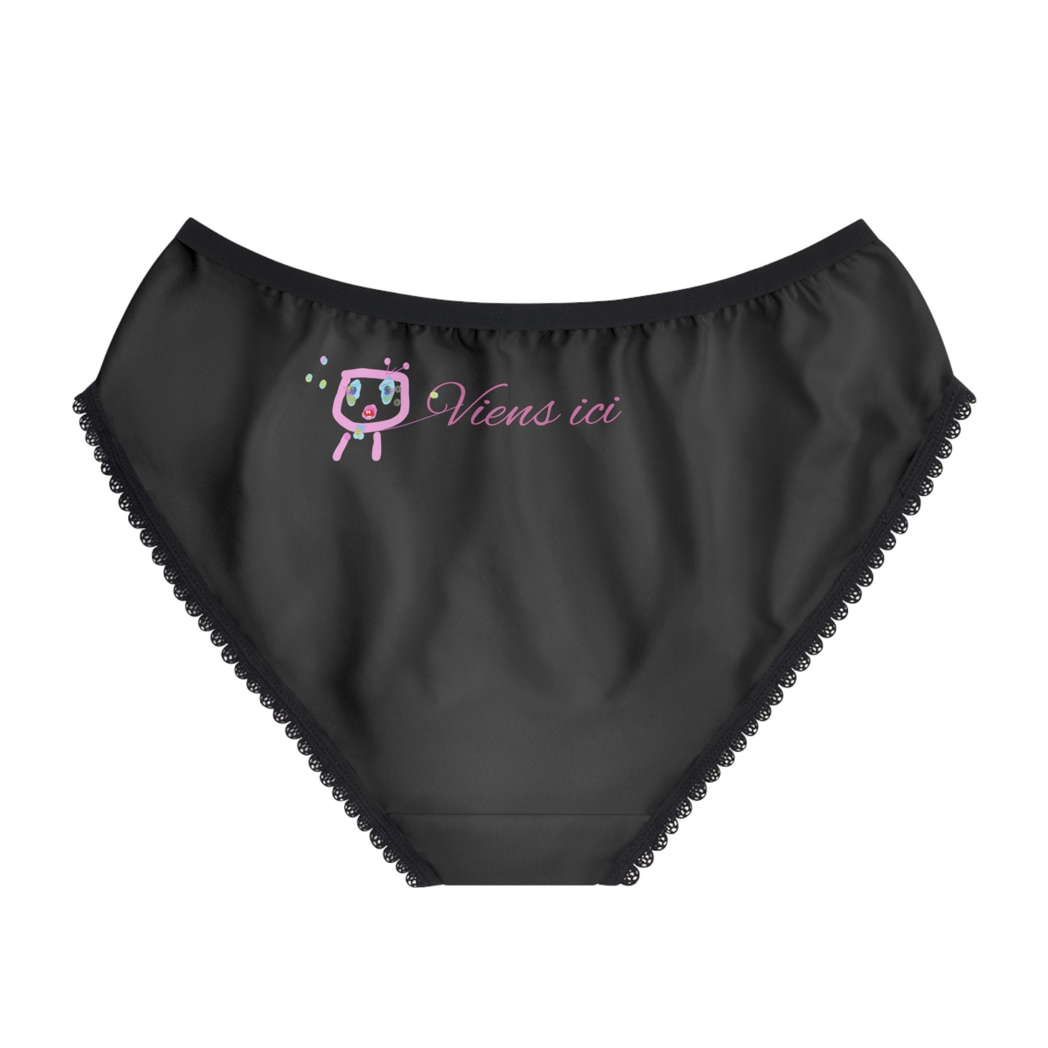 Women's Black Underwear With Custom Brand Detail in Pink, Personalized  Women's Panty Customizable and Stylish Underwear, Women's Panty 