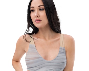 Recycled Padded Bikini Top - Light Grey, Removable Pads