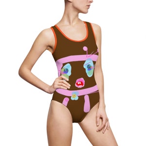 Vibrant One-Piece Swimsuit: Nylon Spandex, U-Neckline