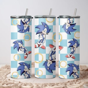 Retro Sonic Rings 20 oz Skinny Tumbler Wrap | 300 DPI Tumbler Wrap | Instant Download | Digital Download | Sonic the Hedgehog