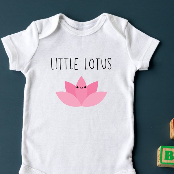 Cute Little Lotus Yoga Baby Onesie, Baby Shower gift for a yoga lover, Yoga themed baby clothes