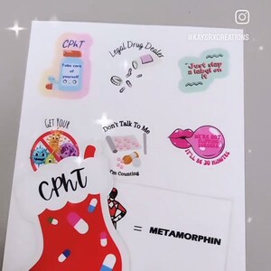 Christmas Pharmacy Sticker Set /fun Pharmacy sticker set