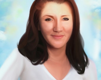 Custom Memorial Portrait Digital Painting on Canvas