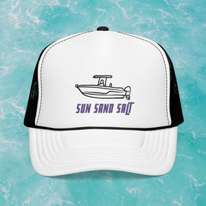 Beach Trucker Hat | Sun Sand Salt Hat | Vacation Sun Hat | Summer Fishing Hat | Foam Trucker Cap | Boating Hat | Lake Day Hat
